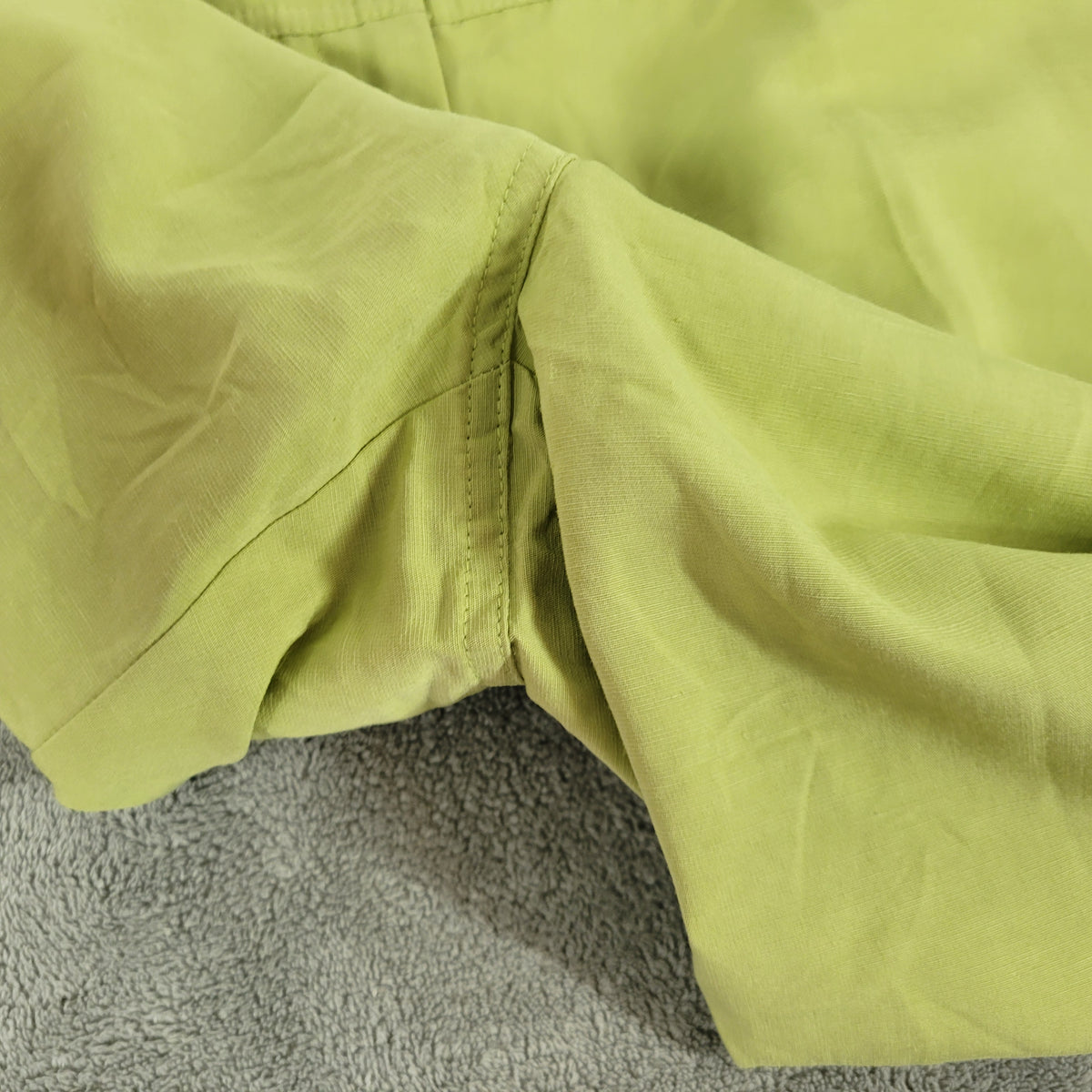 Emma James Women 18 Pants Green Linen Blend Straight Leg Flap Pocket Zip Casual GRE2E