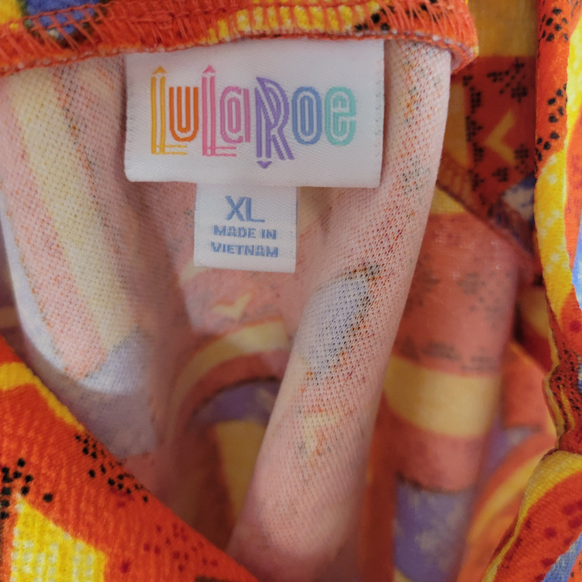 LuLaRoe Women XL Pencil Skirt Geometric Knit Multicolor Pull On Stretch Casual GEO299E