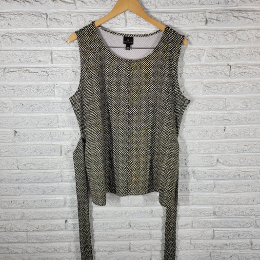 Worthington Women XXL Tank Top Animal Print Black Brown White Knit Belted Career ANI72E