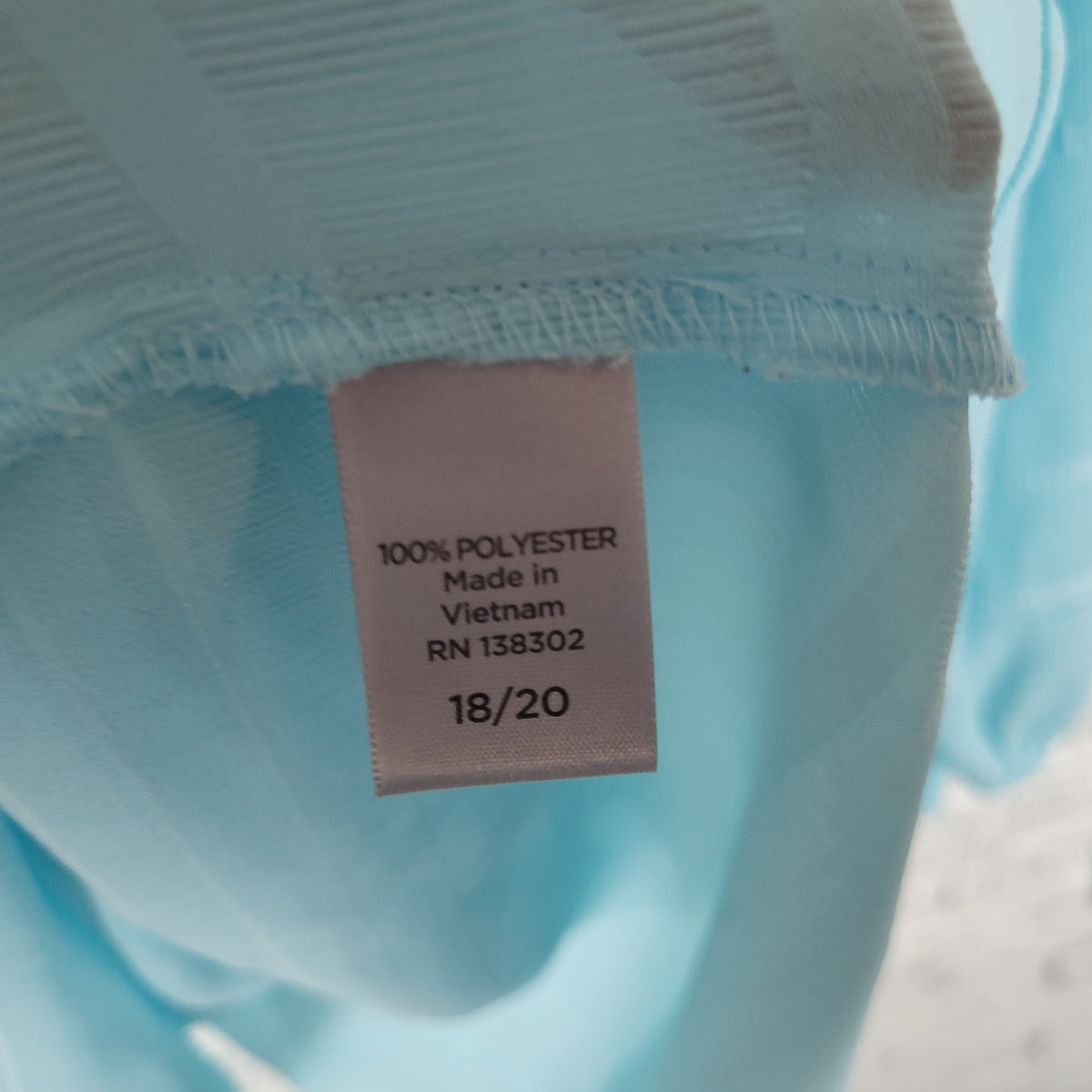 Avenue Women 18 20 Plus Top Blue Sheer Blouse Lace Up Long Sleeve Solid Casual BLU100E