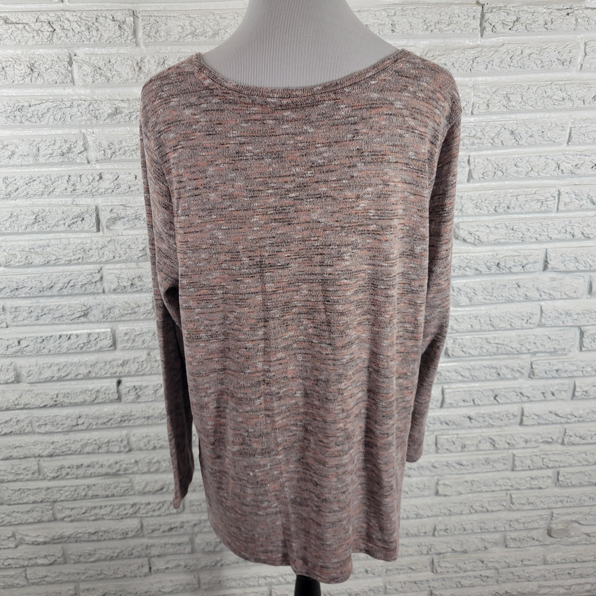 Apt 9 Women's XXL Tunic Sweater Marled Multicolor V-Neck Side Slit Stretch Top B8E