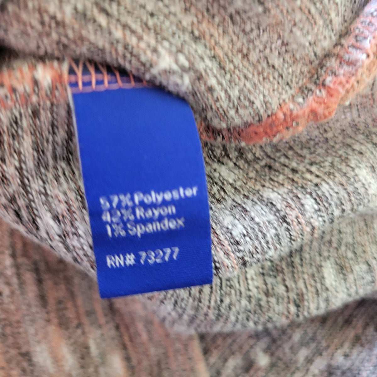 Apt 9 Women's XXL Tunic Sweater Marled Multicolor V-Neck Side Slit Stretch Top B8E