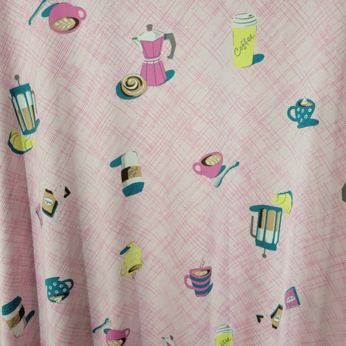 Joyspun 2X 3X Sleep Shirt Pajama Top Coffee Cups Plus Size Short Sleeve Lounge NOV103XE