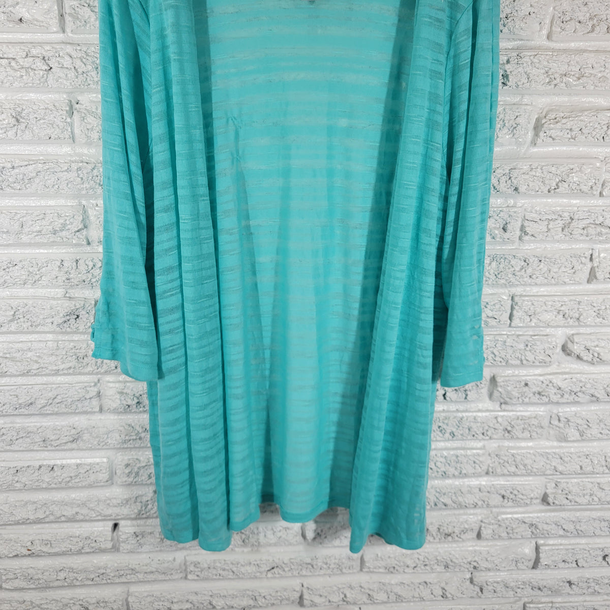 Catherines Blue Open Cardigan Top Sheer Lightweight Plus Size 2X Blouse Shirt BLU111E
