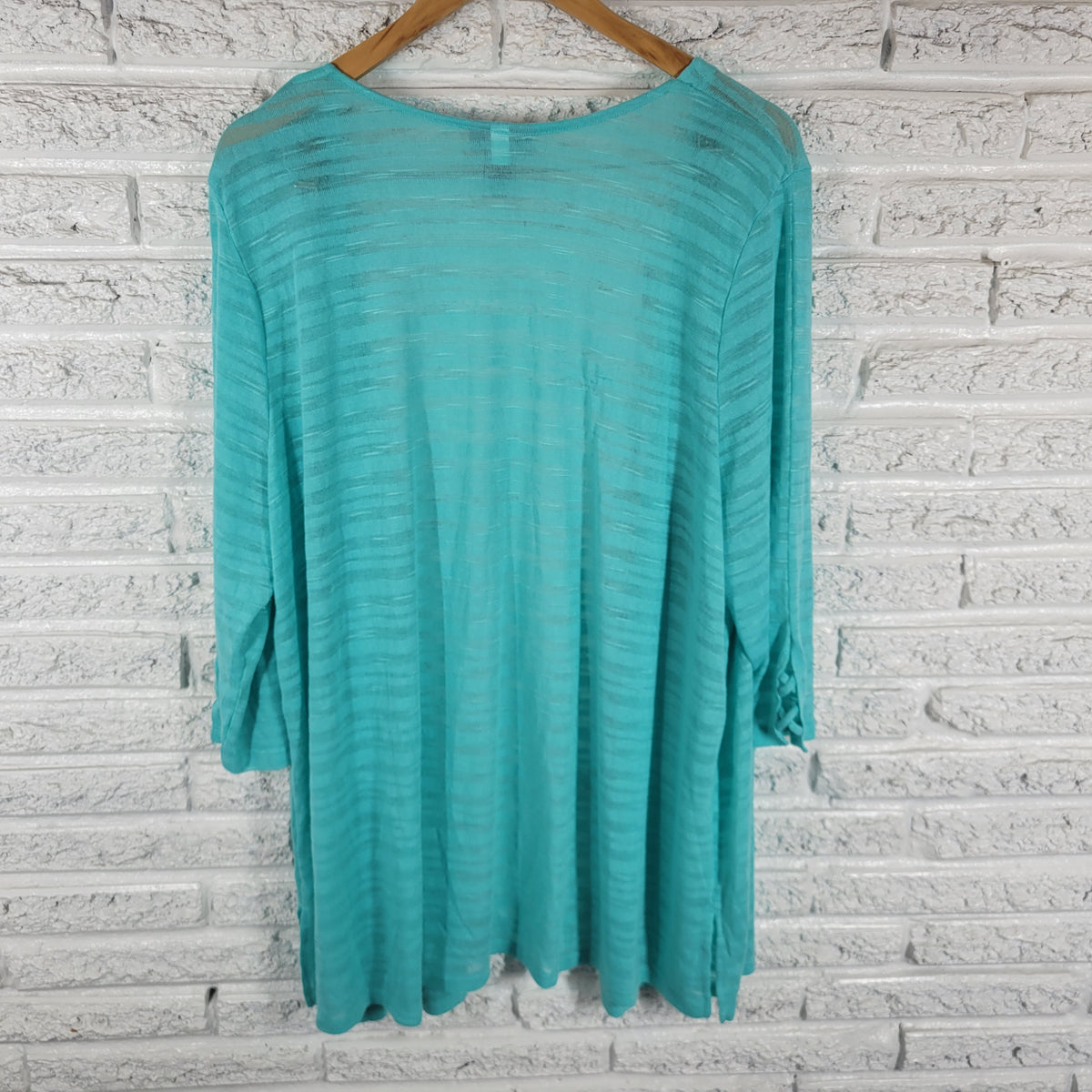 Catherines Blue Open Cardigan Top Sheer Lightweight Plus Size 2X Blouse Shirt BLU111E