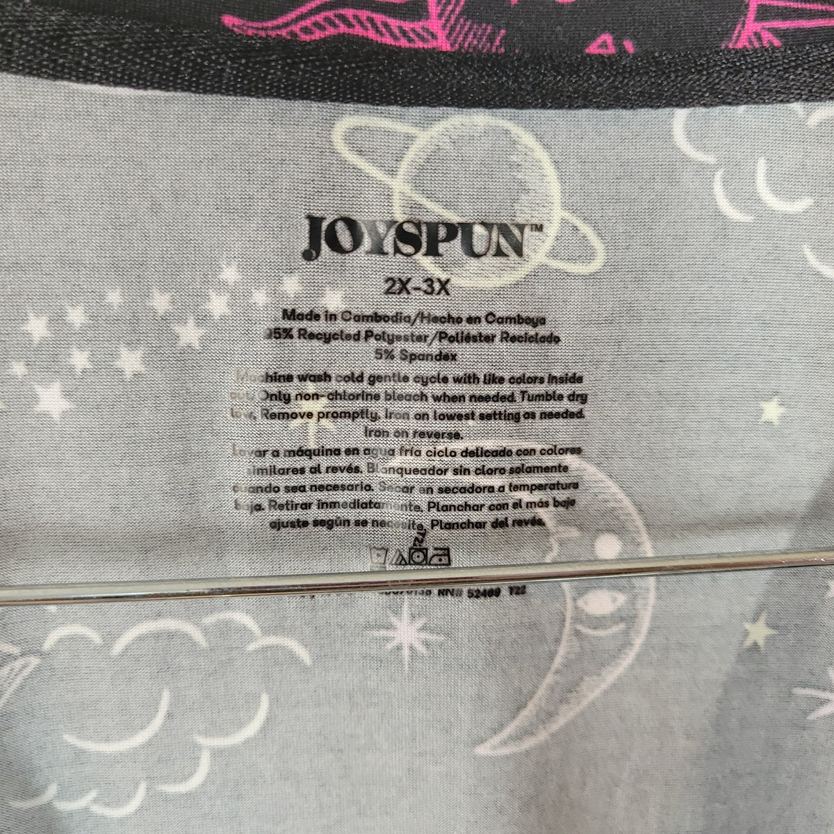 Joyspun Sleep Shirt Womens 2X 3X Celestial Celestial Sun Moon Pockets Nightgown NOV101E