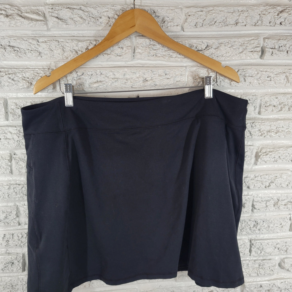 Lands End Skort Womens 2X Black Elastic Waist Stretch Pull On Casual Athletic BLA24E