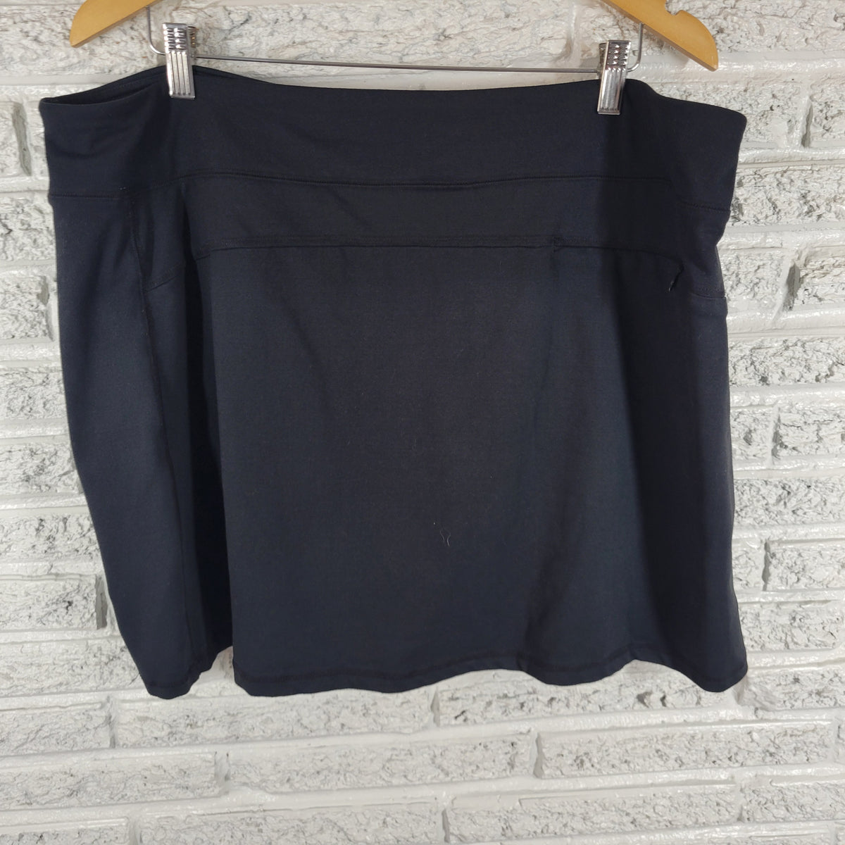 Lands End Skort Womens 2X Black Elastic Waist Stretch Pull On Casual Athletic BLA24E
