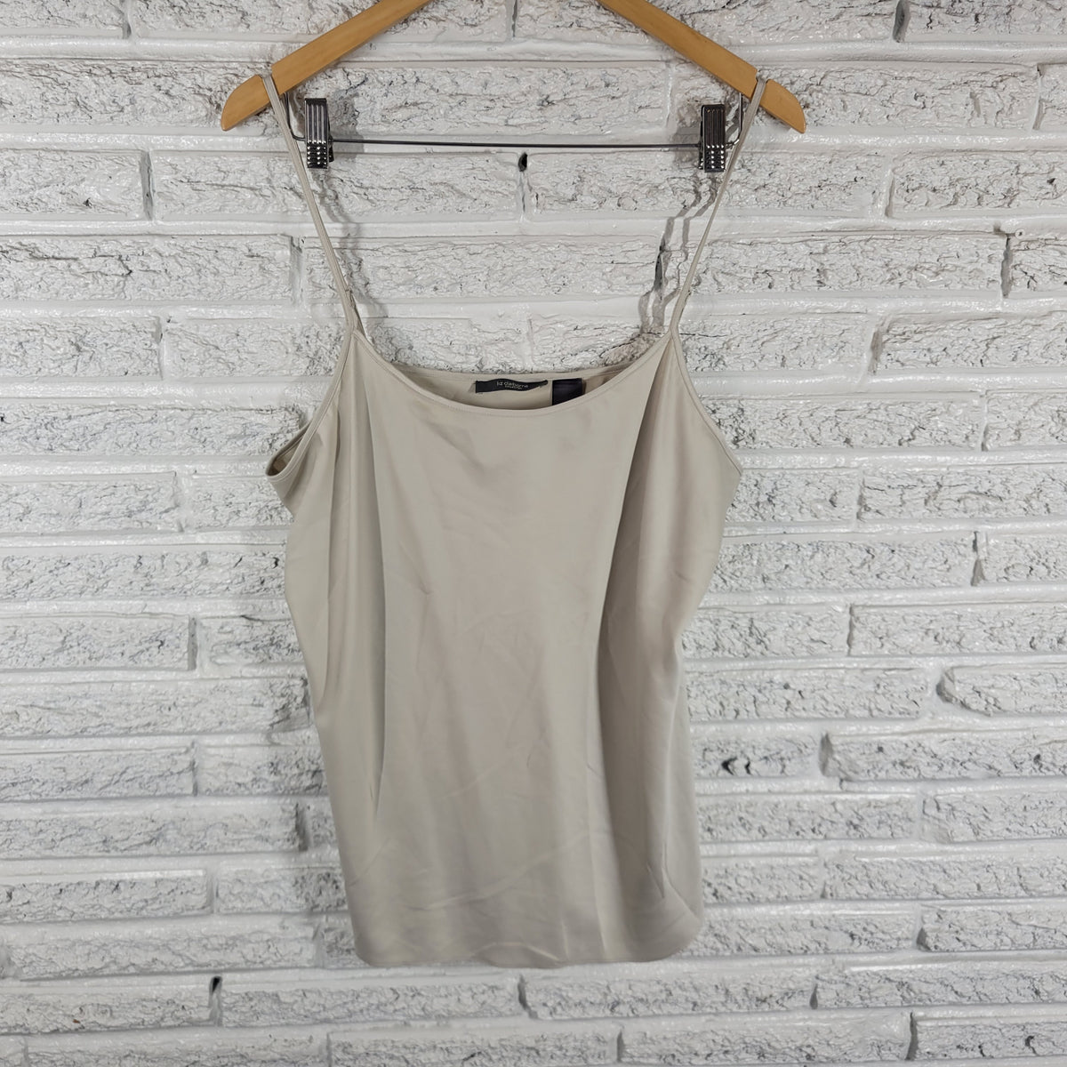Liz Claiborne XL Camisole BEIGE OFF WHITE Solid Tank Top Adjustable Strap WHI20E