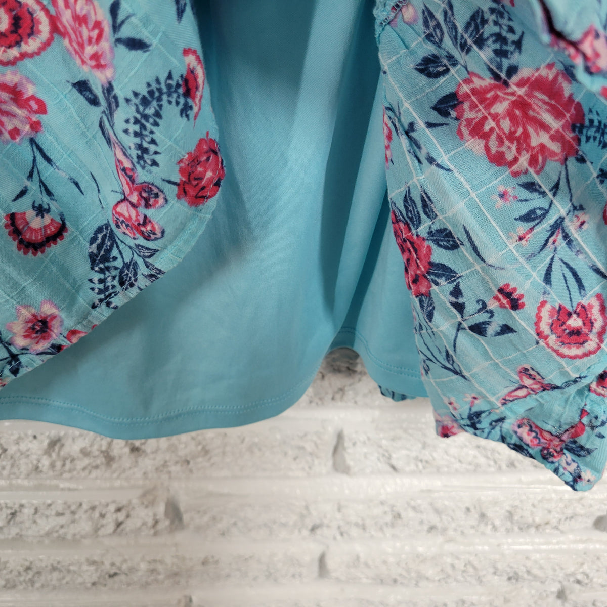Torrid 2X Swing Top Floral Blue Pink Lace Crochet Trim Sleeveless V-Neck FLO47E