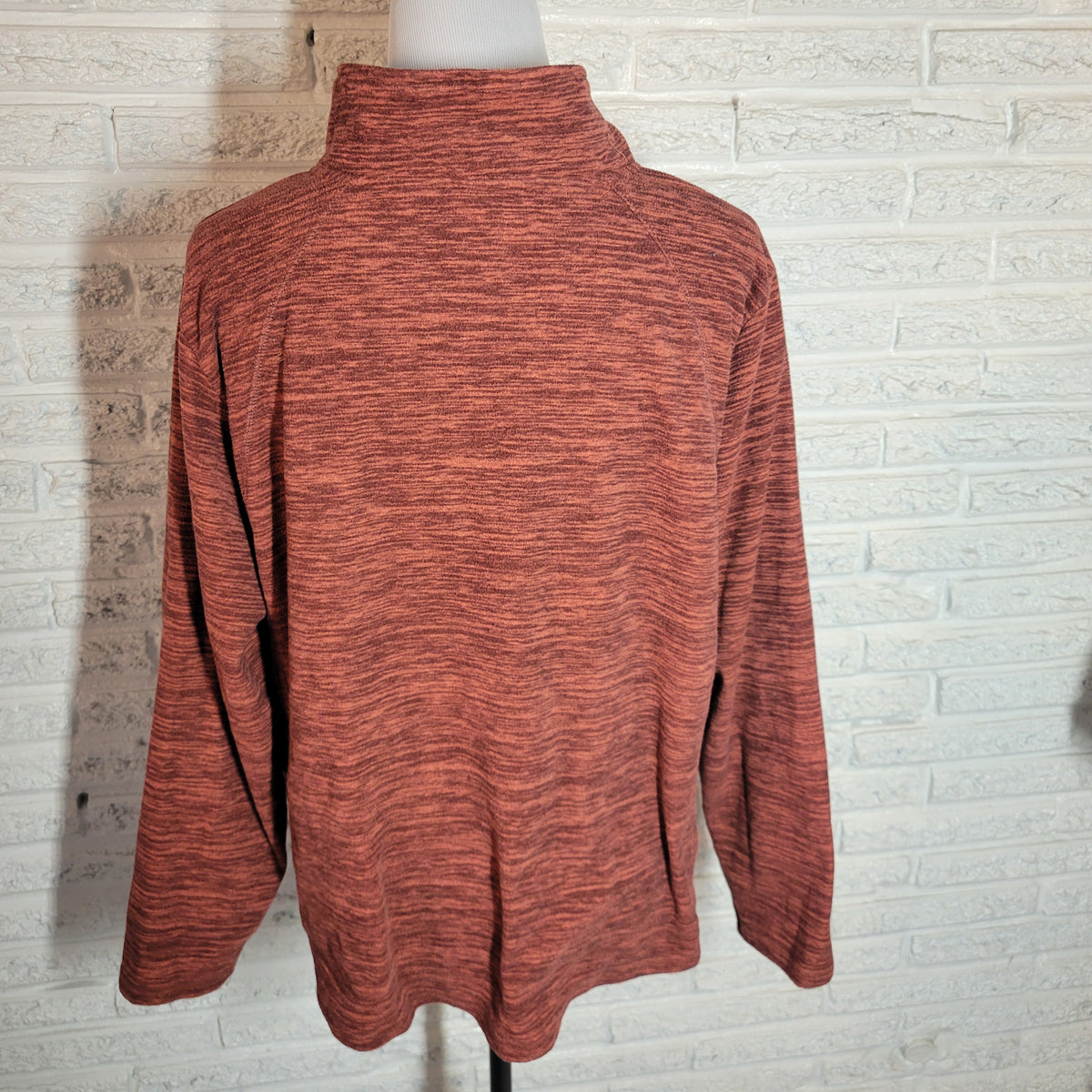 St John's Bay Marled Brown Sweater Jacket Full Zip High Neck Pockets Women XXL SWE25E