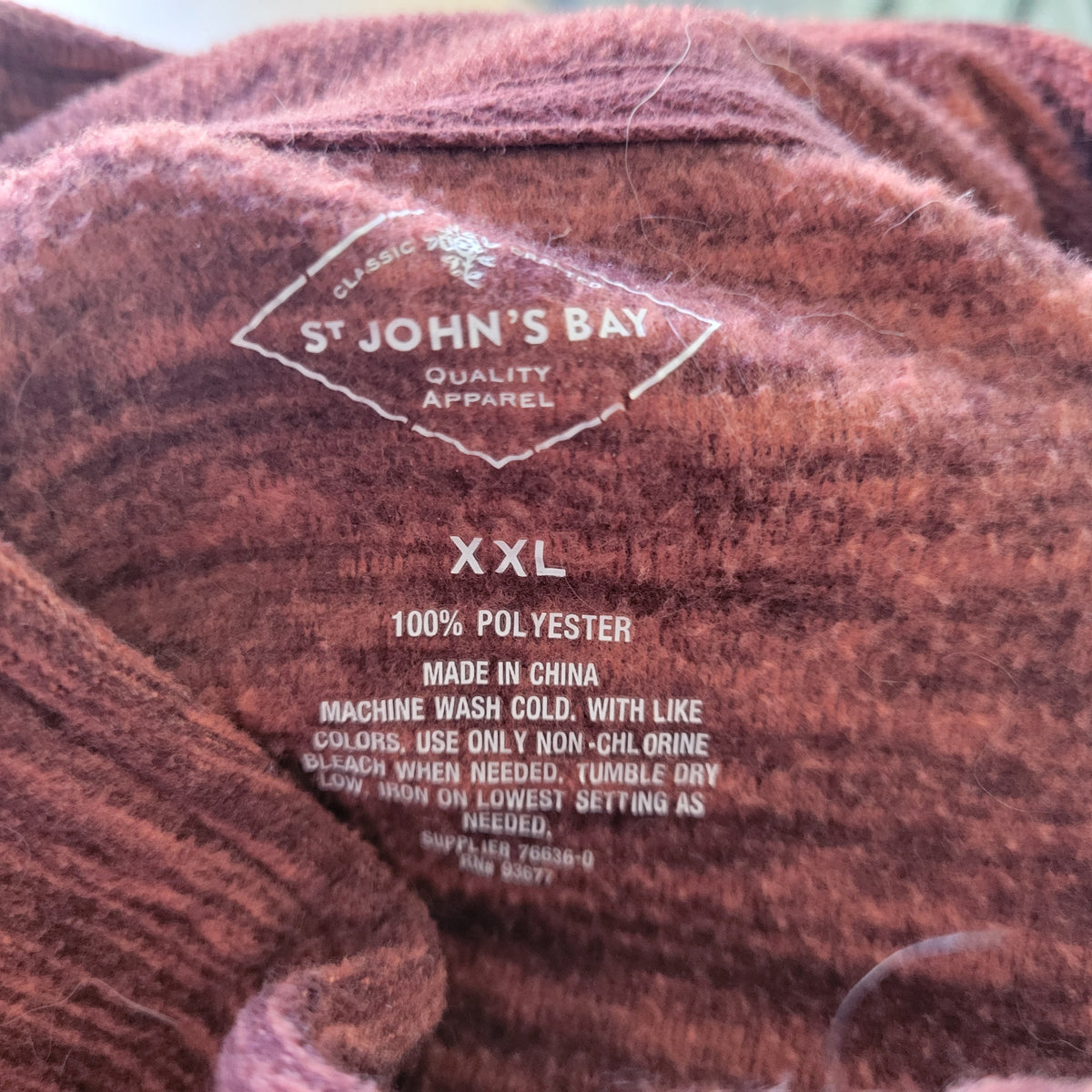 St John's Bay Marled Brown Sweater Jacket Full Zip High Neck Pockets Women XXL SWE25E