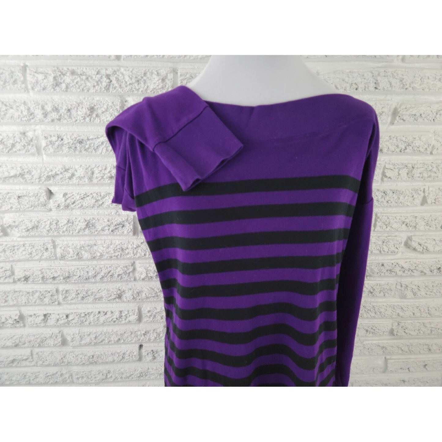 Lauren Ralph Lauren Womens Sweater Extra Large Pullover Casual Purple Stripe