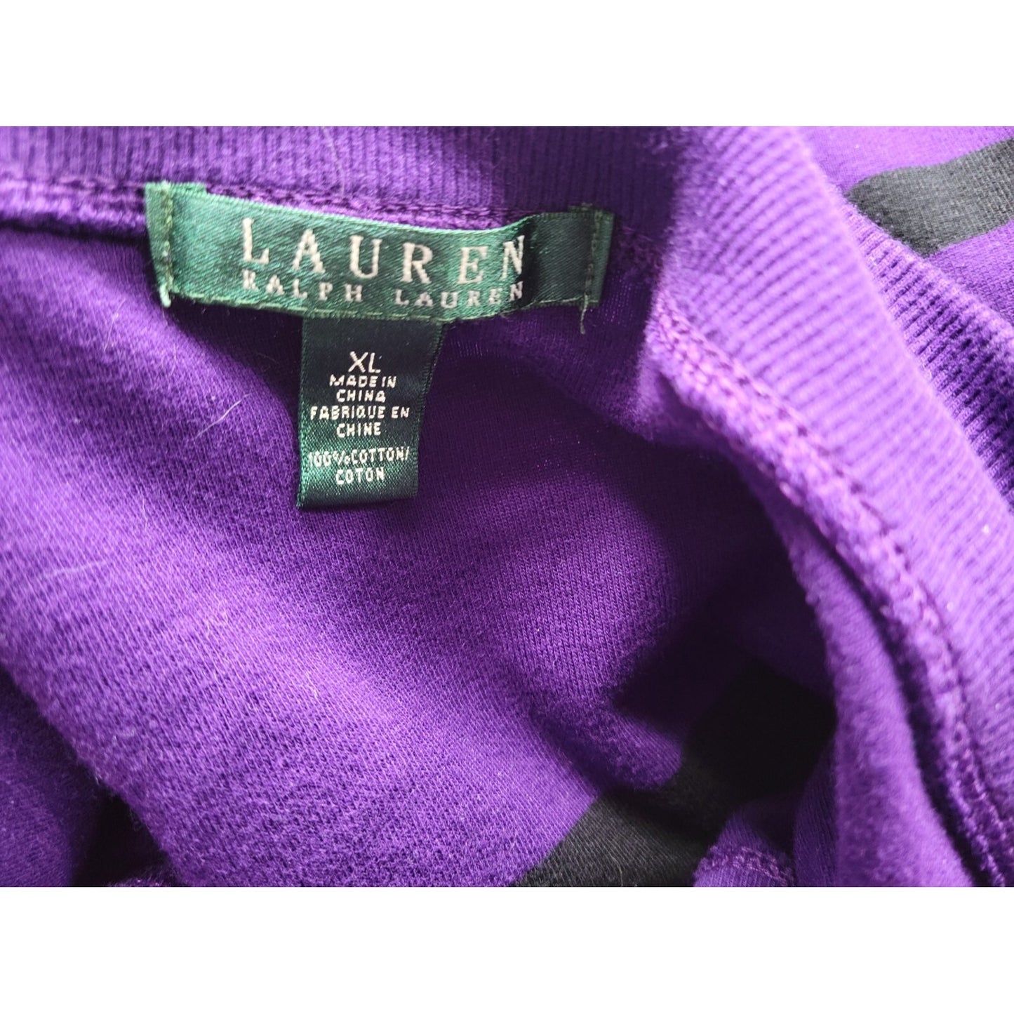 Lauren Ralph Lauren Womens Sweater Extra Large Pullover Casual Purple Stripe