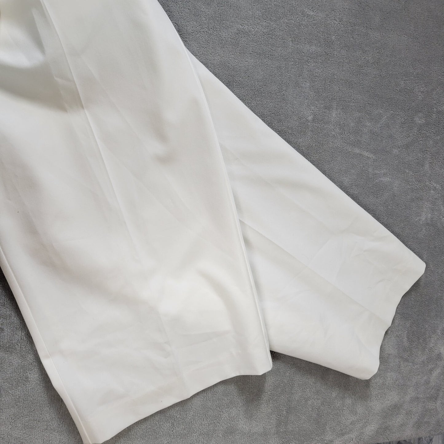 Evan Picone Women Pants 24W Plus Straight Leg White Lined Comfy Zip Poly Blend