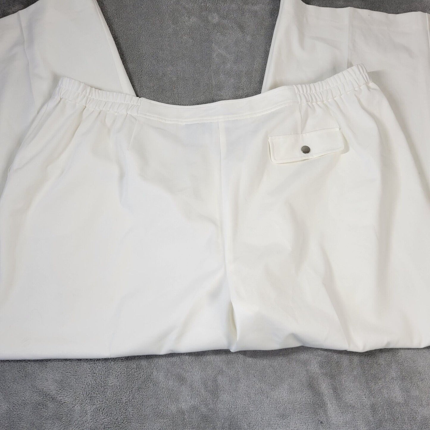 Evan Picone Women Pants 24W Plus Straight Leg White Lined Comfy Zip Poly Blend