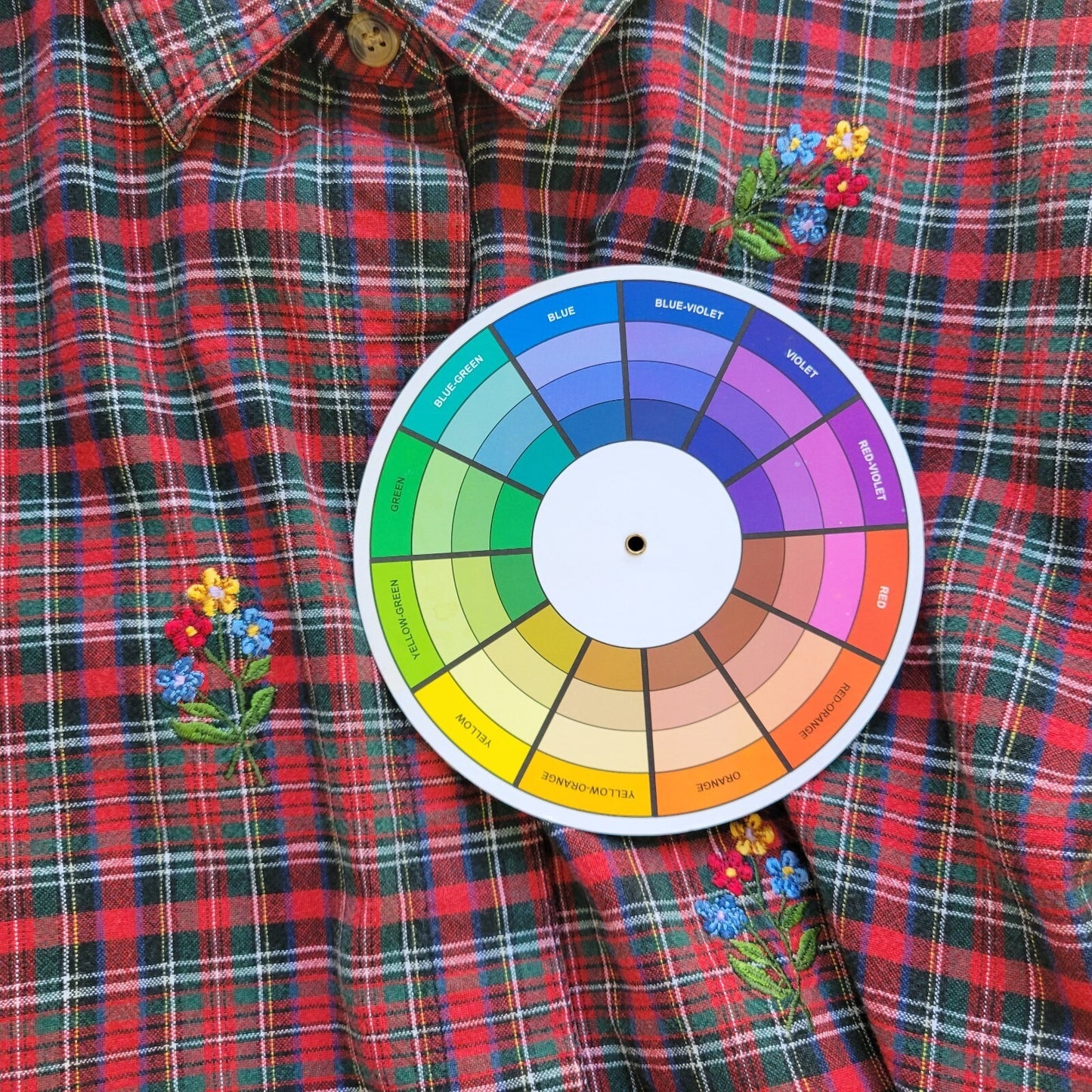 Cabin Creek Womens Top 22W Plus Long Sleeve Red Plaid Lightweight Embroidered