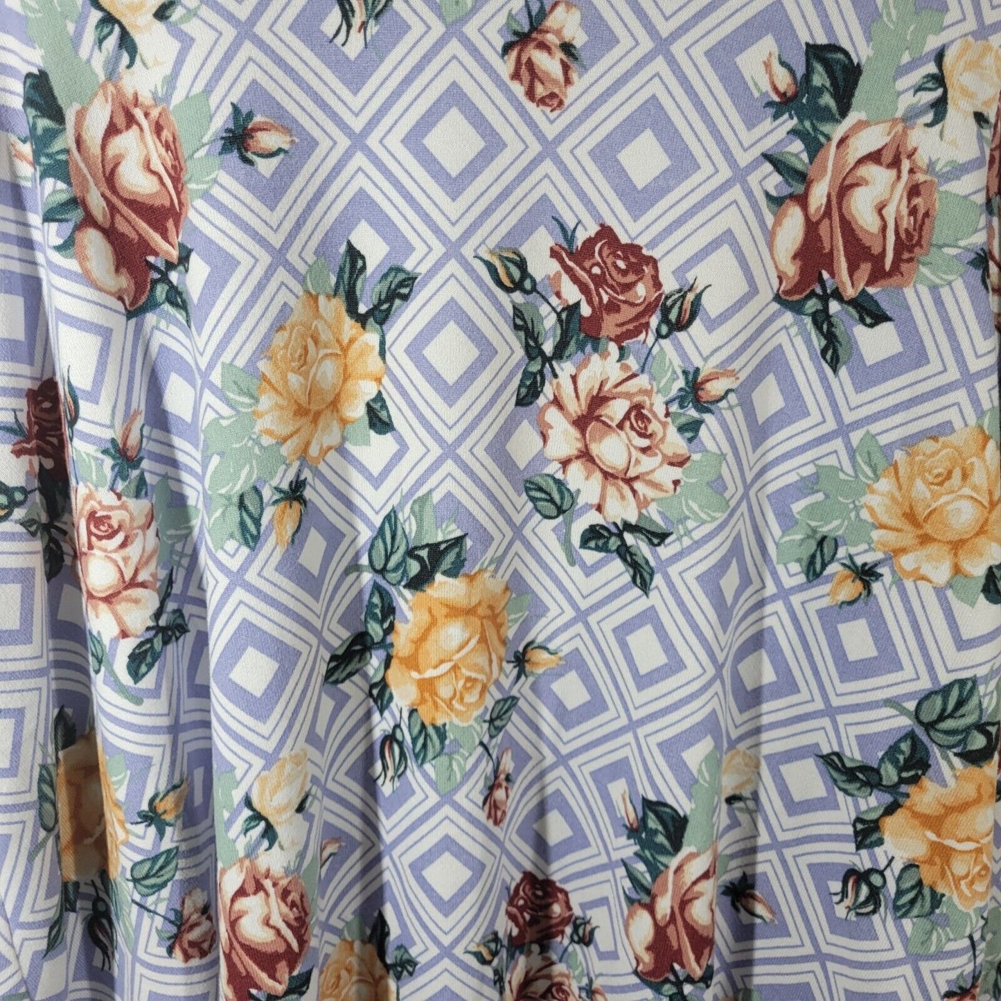 Lularoe Womens Top Extra Large Cardigan Open Blue Gold Floral Pockets Poly Blend