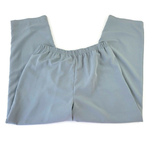 Coldwater Creek Womens Pants Extra Large Straight Leg Pull On Comfort Waist Blue