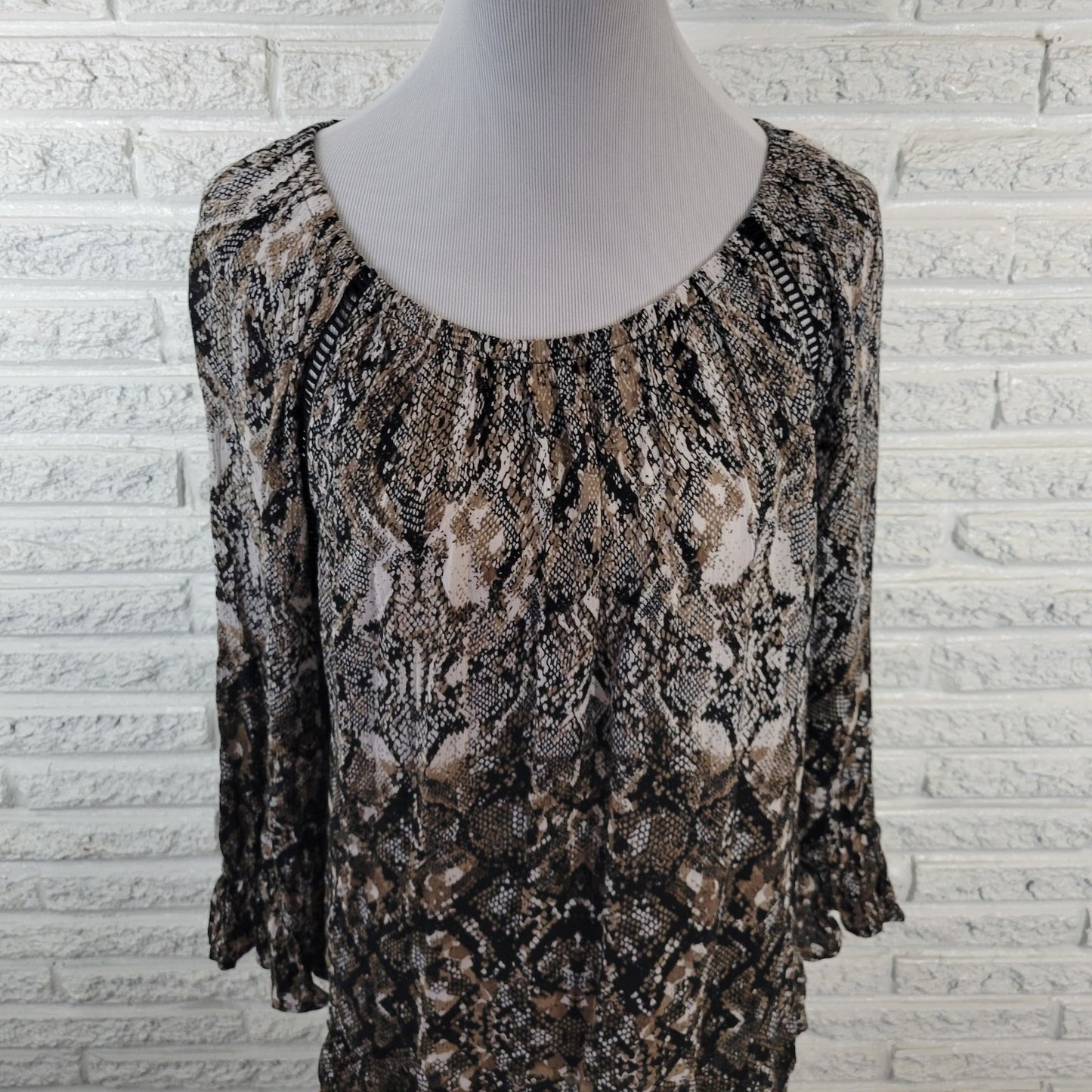 INC International Concepts Womens Top XXL Plus Bell Sleeve On Off Shoulder Black