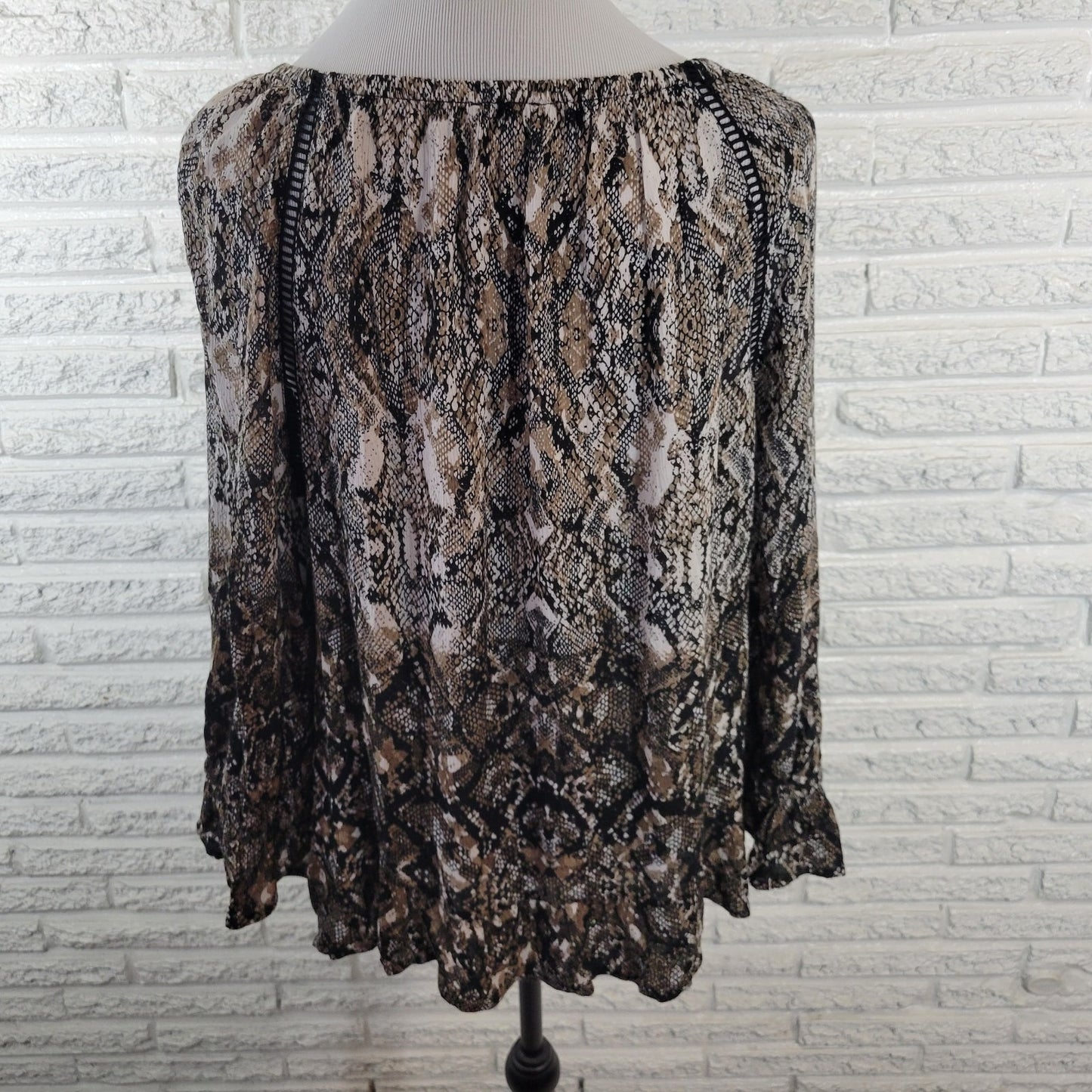 INC International Concepts Womens Top XXL Plus Bell Sleeve On Off Shoulder Black