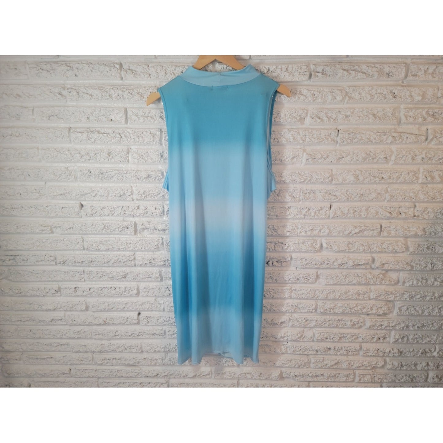 Boohoo Womens Dress 20 22 Plus Sleeveless Mini Pull On Blue Cut Out Casual Slit