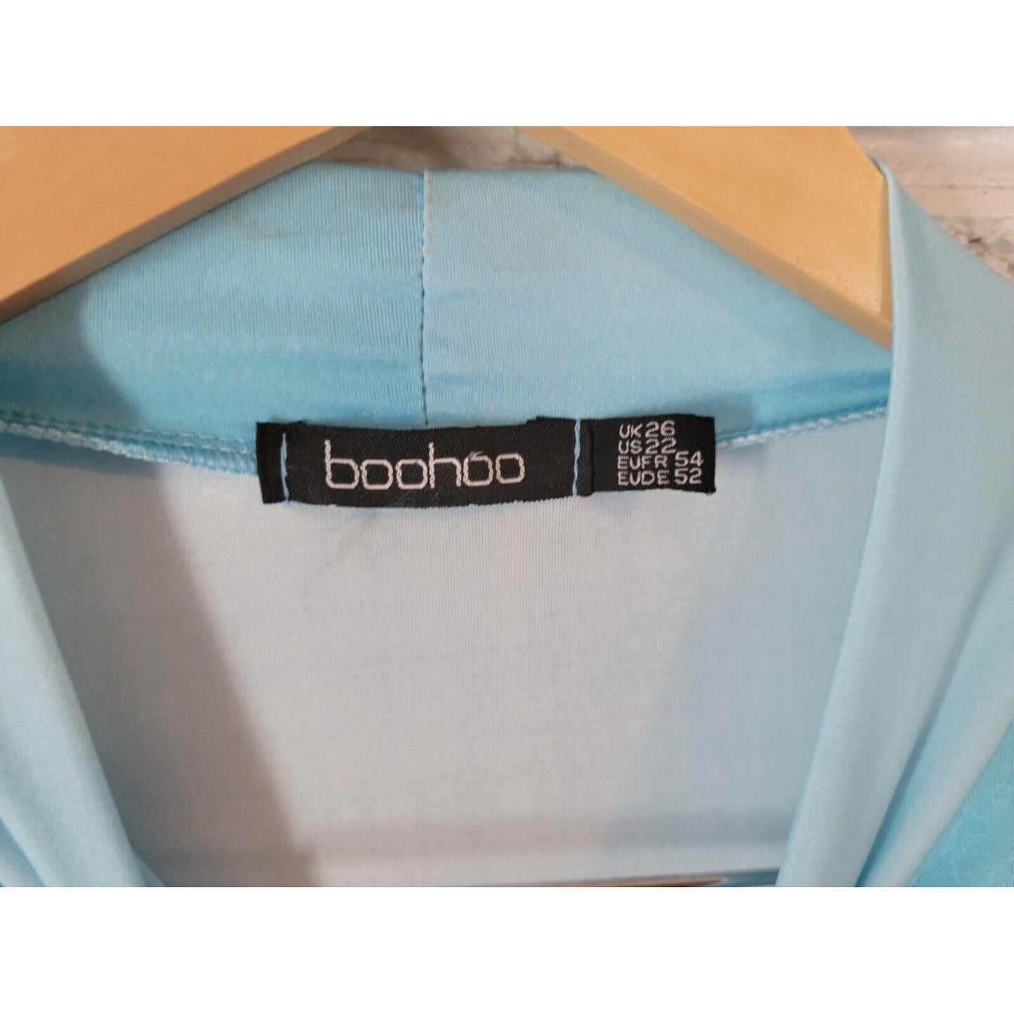 Boohoo Womens Dress 20 22 Plus Sleeveless Mini Pull On Blue Cut Out Casual Slit