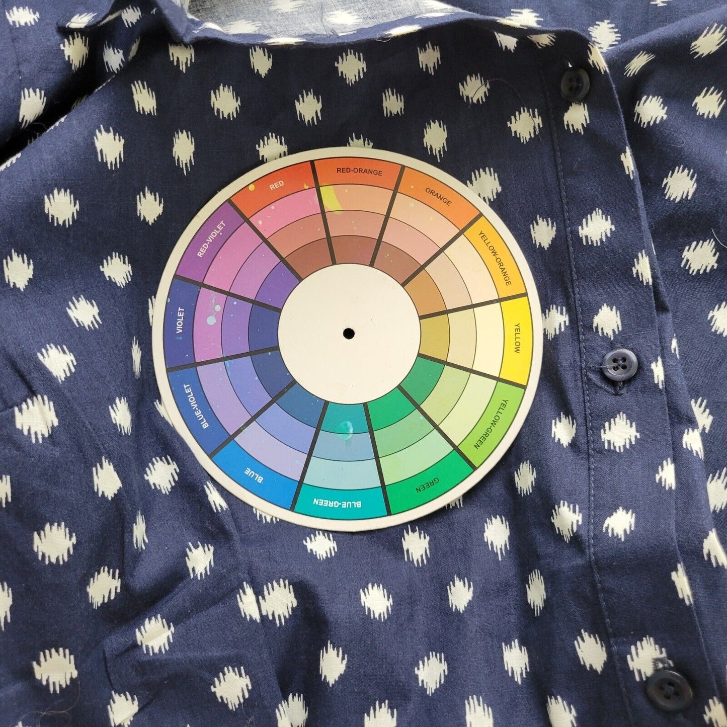 Roamans Women Top 26W Plus Tunic 3/4 Sleeve Blue Watercolor Lightweight Cotton