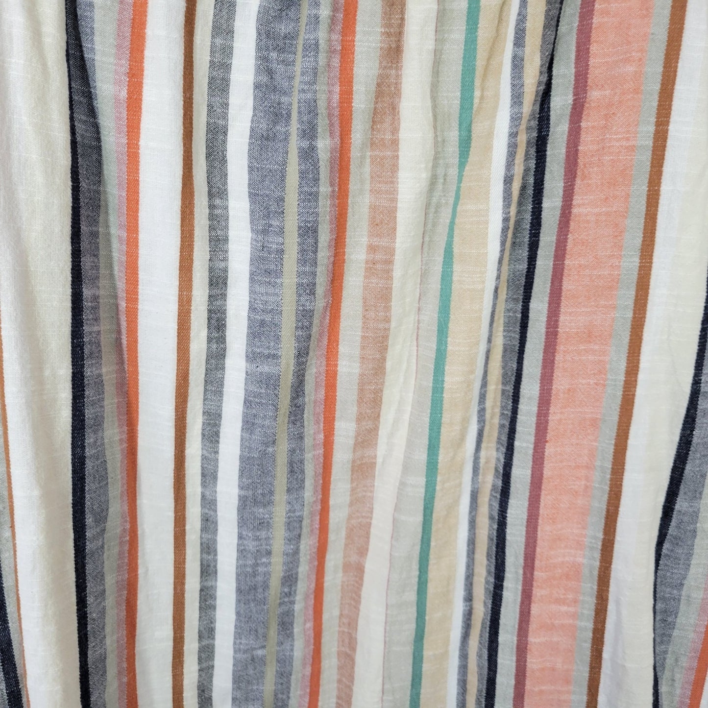 Mlle Gabrielle Womens Skirt 3X Plus Midi Pencil Brown Stripe Button Lightweight