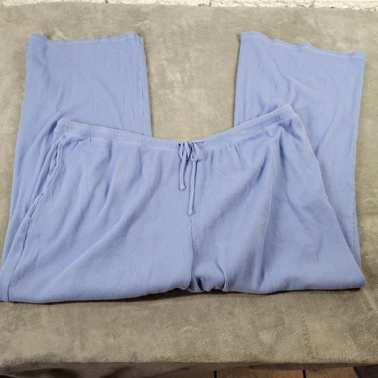 Old Navy Womens Pants 3X Plus Pull On Straight Leg Blue Thermal Comfy Loungewear