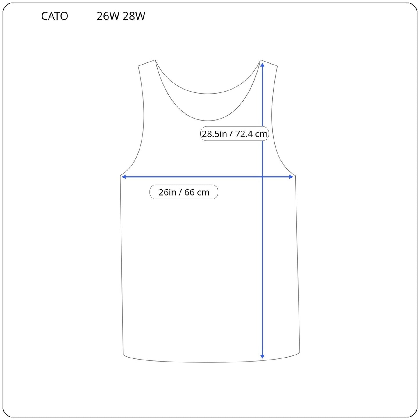 Cato Women's 26W 28W Plus Size Tank Top Blue Geometric Sleeveless Stretch