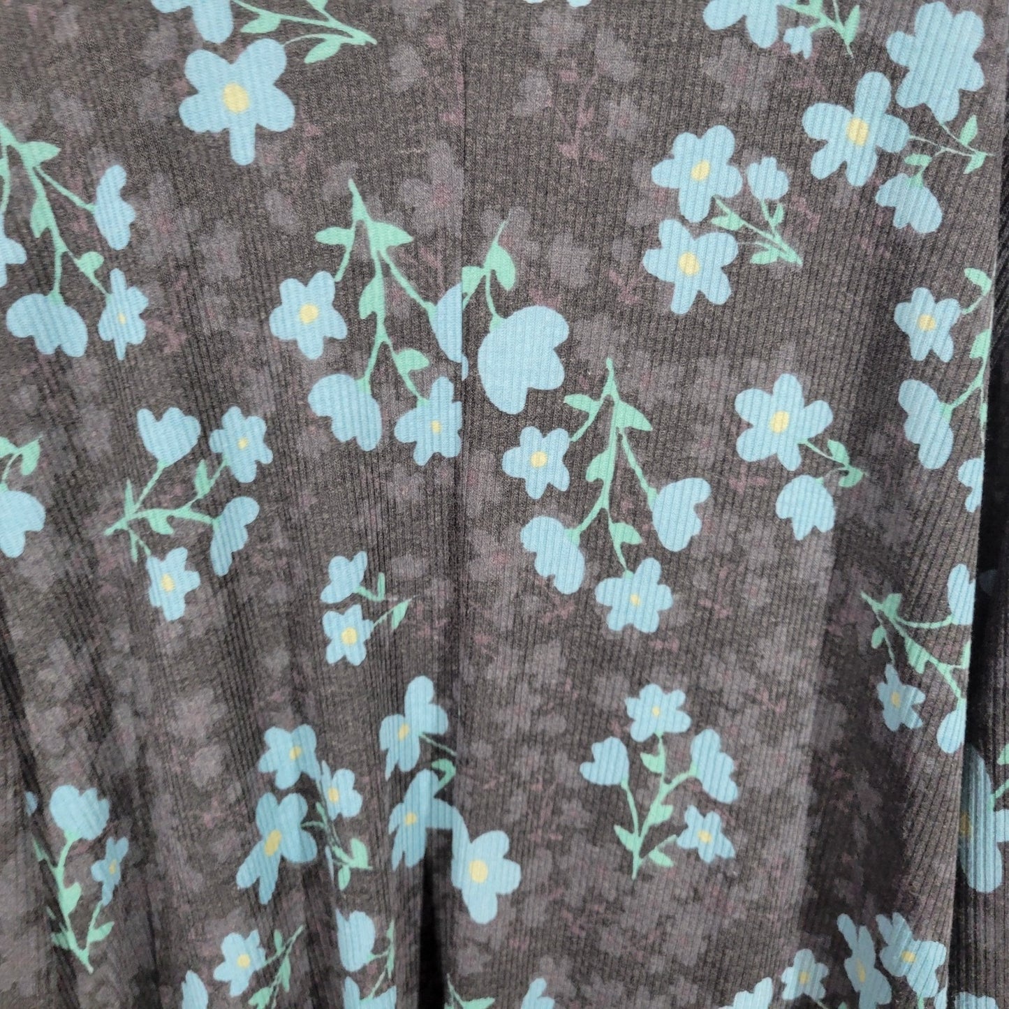 Lularoe Womens Top Extra Large Cardigan Open Blue Floral Pockets Poly Blend
