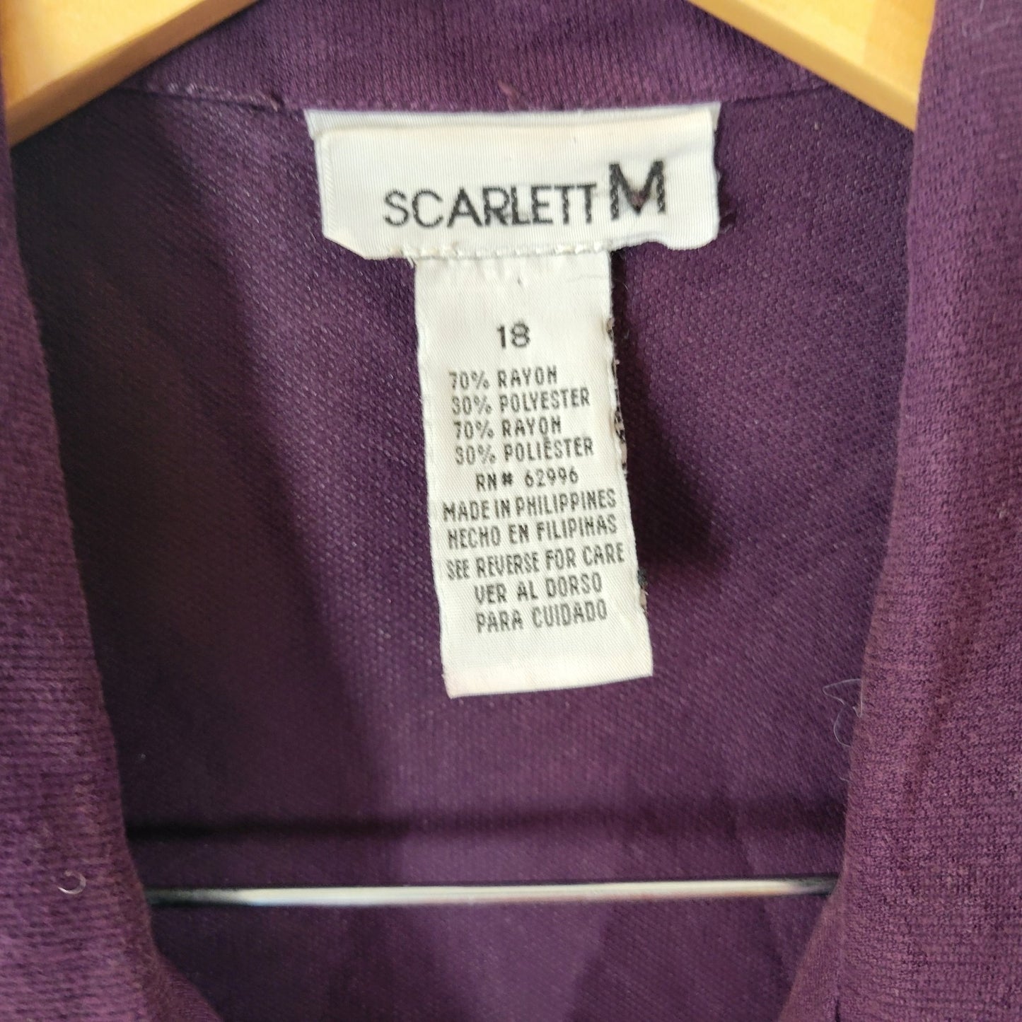 Scarlett M Womens Dress 18 Plus Short Sleeve Shoulder Pads Button Up Career