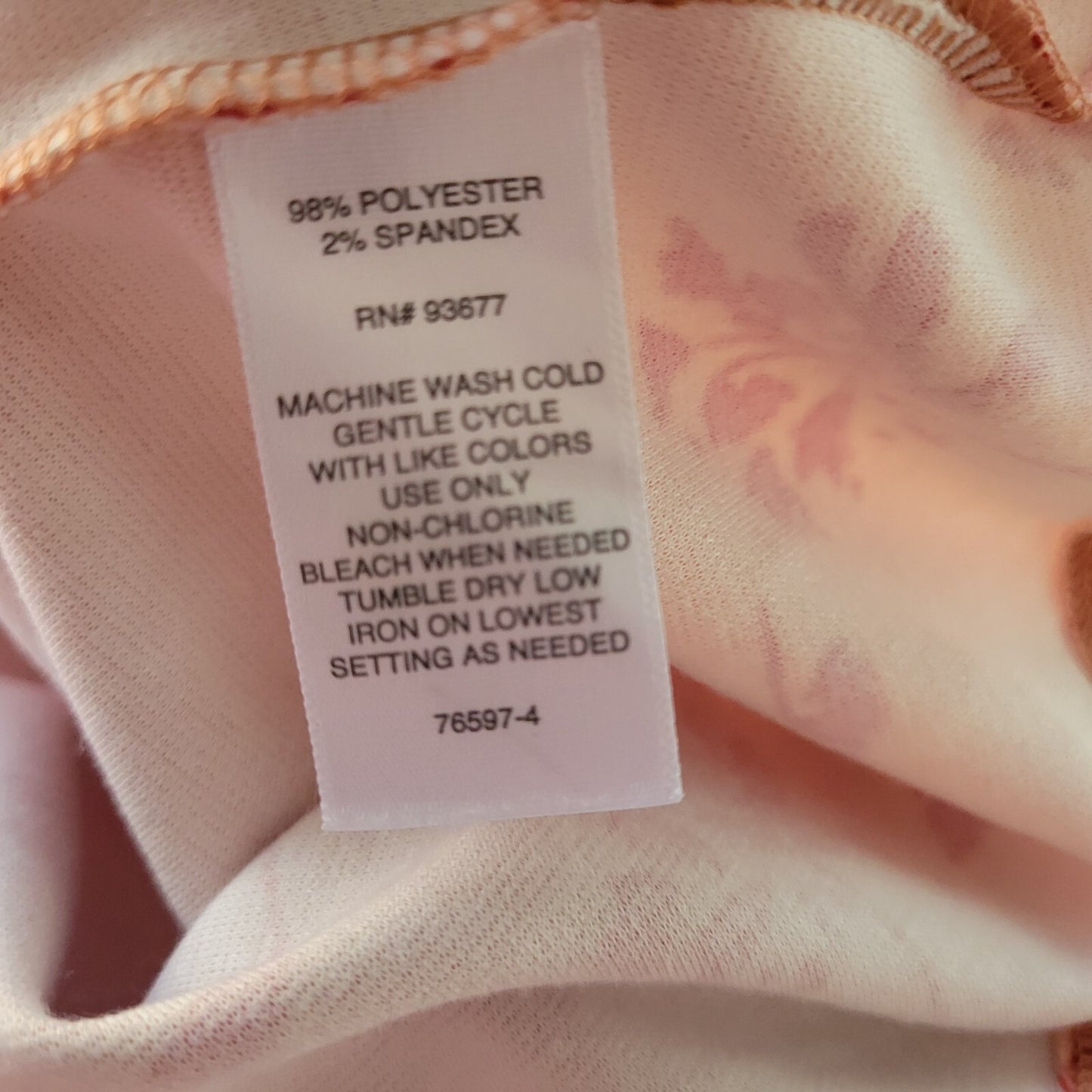 Liz Claiborne Womens Top XXL Plus Tee Short Sleeve Pink Floral Poly Blend Casual