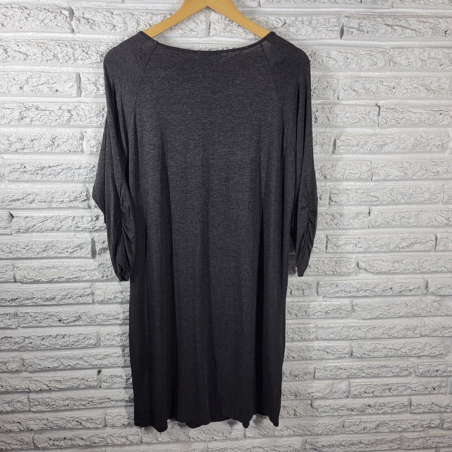 Spense Womens Dress Extra Large 3/4 Sleeve Muted Black Dark Gray Casual Pleated