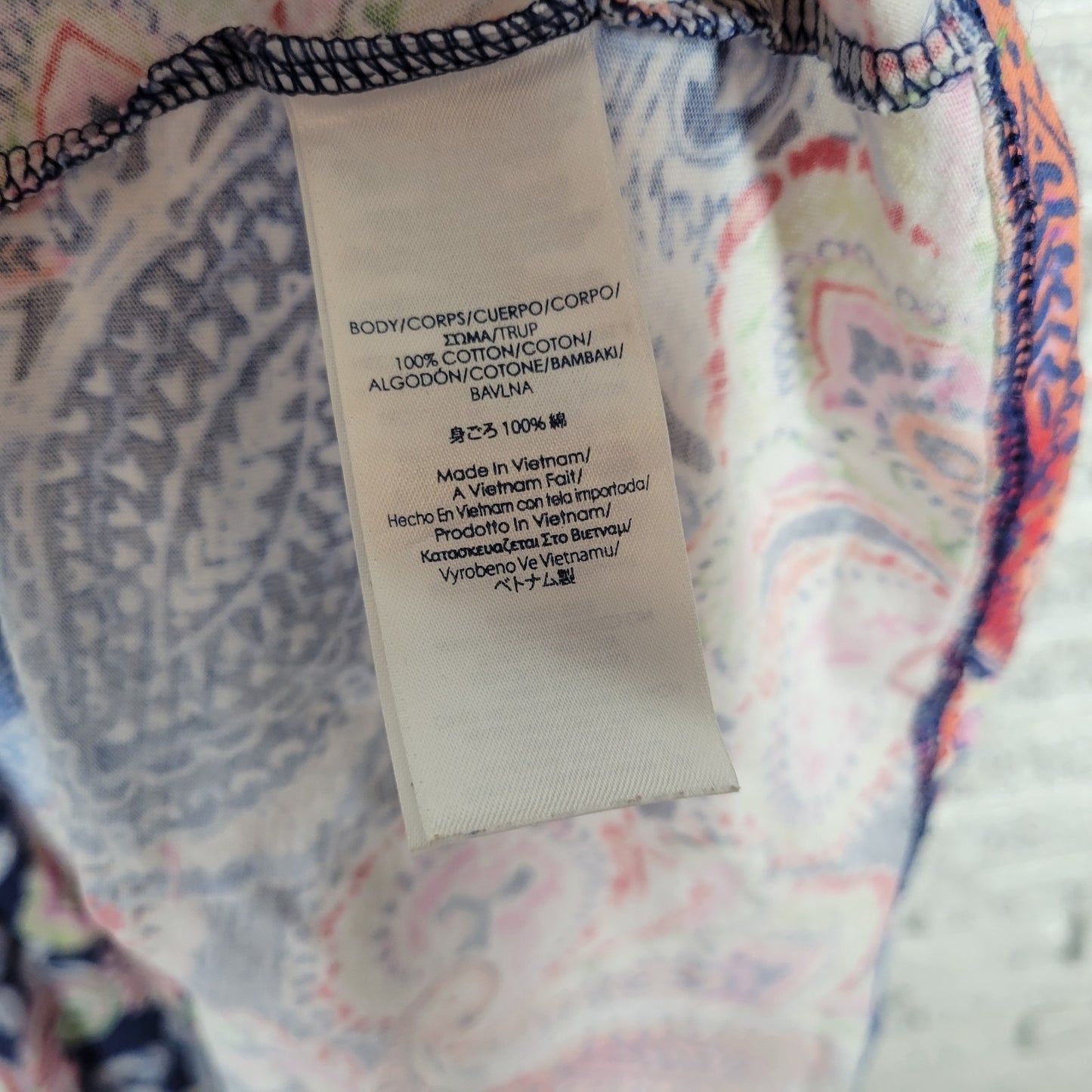 Chaps Womens Dress Extra Large Tank Midi Blue Pink Paisley Cotton Comfy Casual