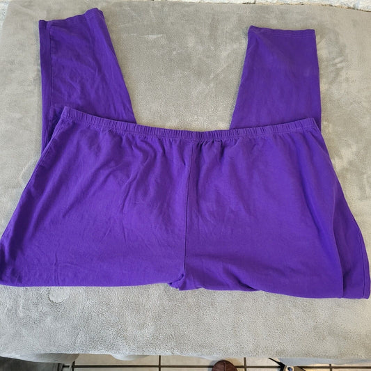 Woman Within Womens Pants 6X Plus Pull On Purple Cotton Blend Comfort Waist