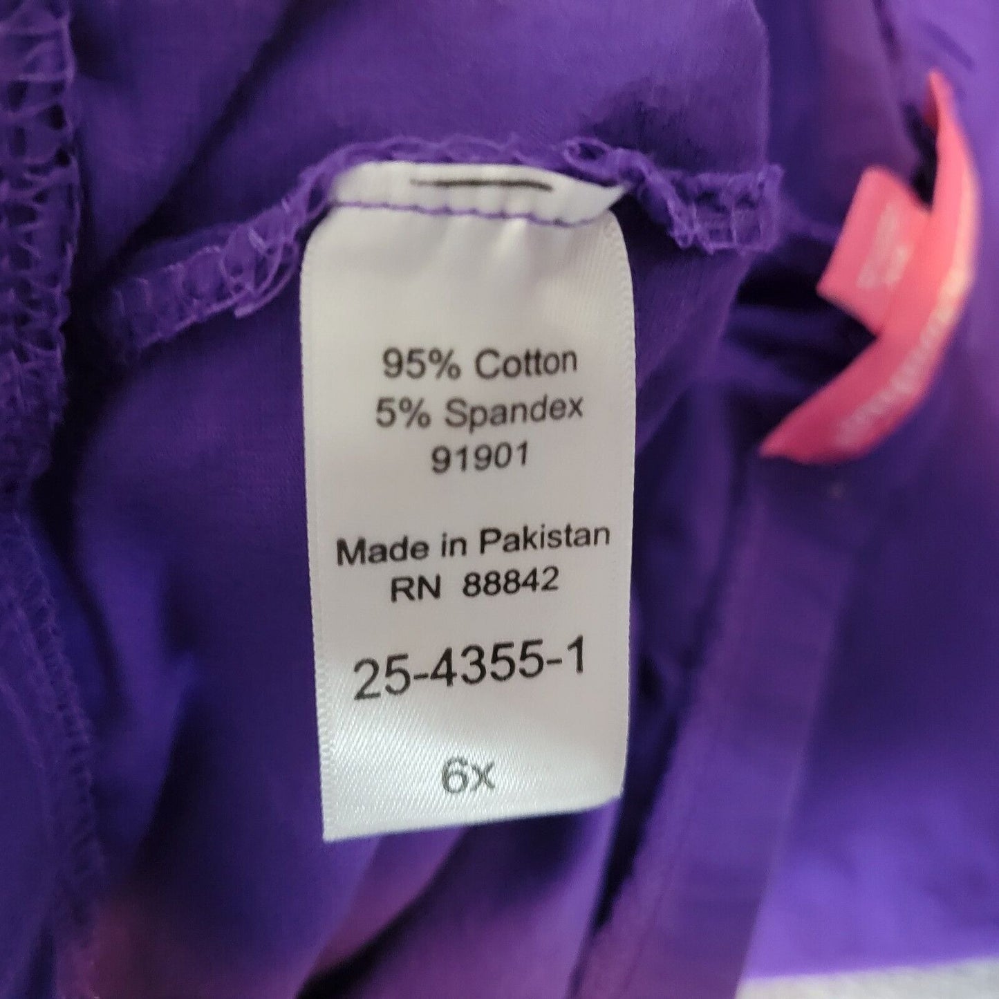 Woman Within Womens Pants 6X Plus Pull On Purple Cotton Blend Comfort Waist
