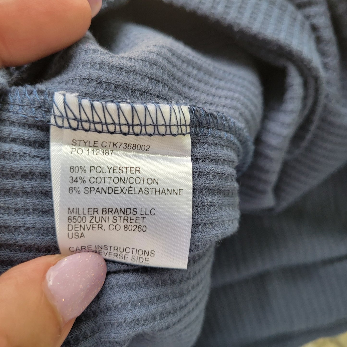 Cruel Denim Women Top XXL Plus 3/4 Sleeve Blue Embroidered Metallic Thread Comfy