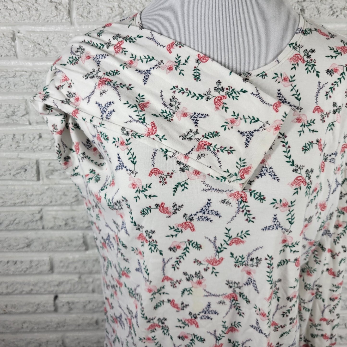 Croft & Barrow Womens XL Long Sleeve Cotton T-Shirt Red Birds Crew Neck Top