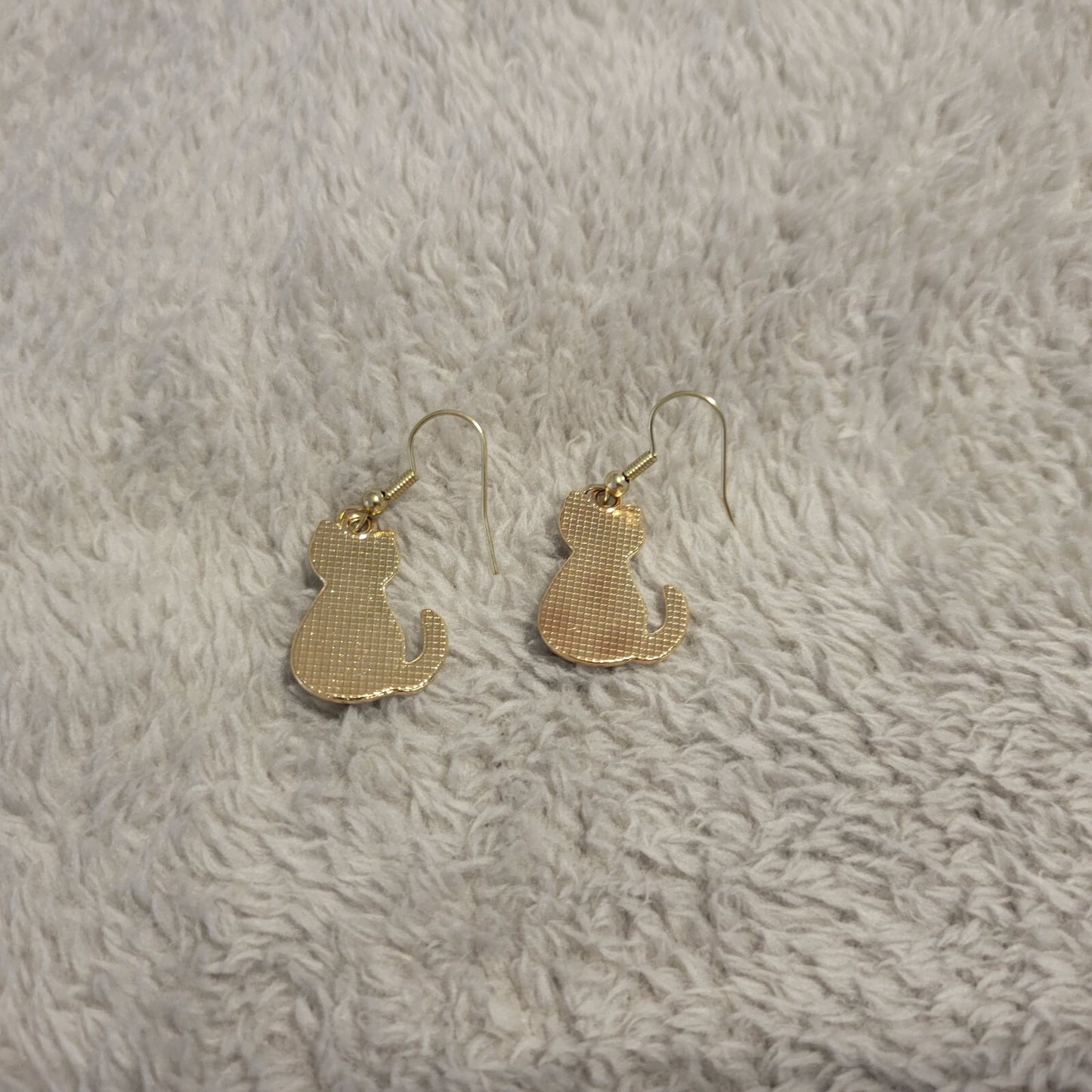 Cats Kittens Earrings Multi Color Floral Fish Hook Hanging Dangle Fun Novelty