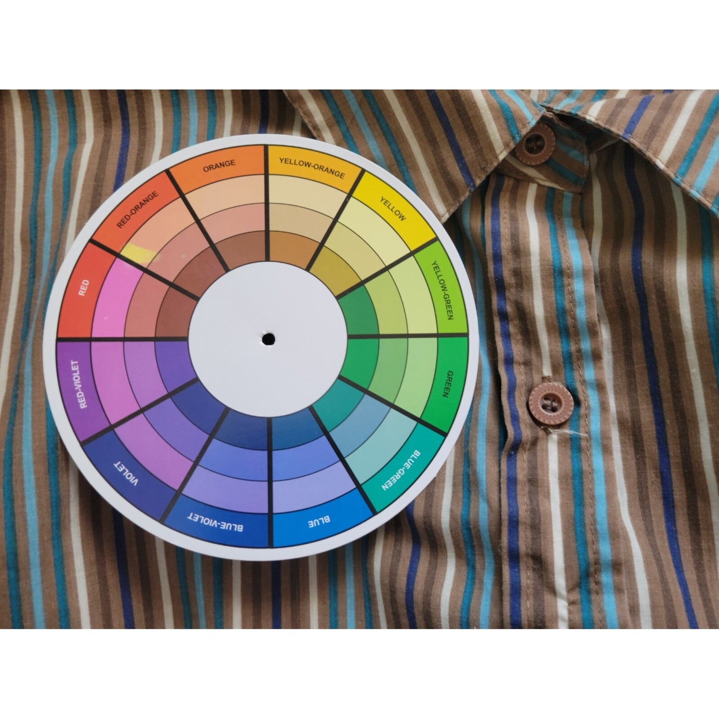 Roamans Womens Shirt 1X Plus Collar Button Up Brown Stripe Cotton Blend Career