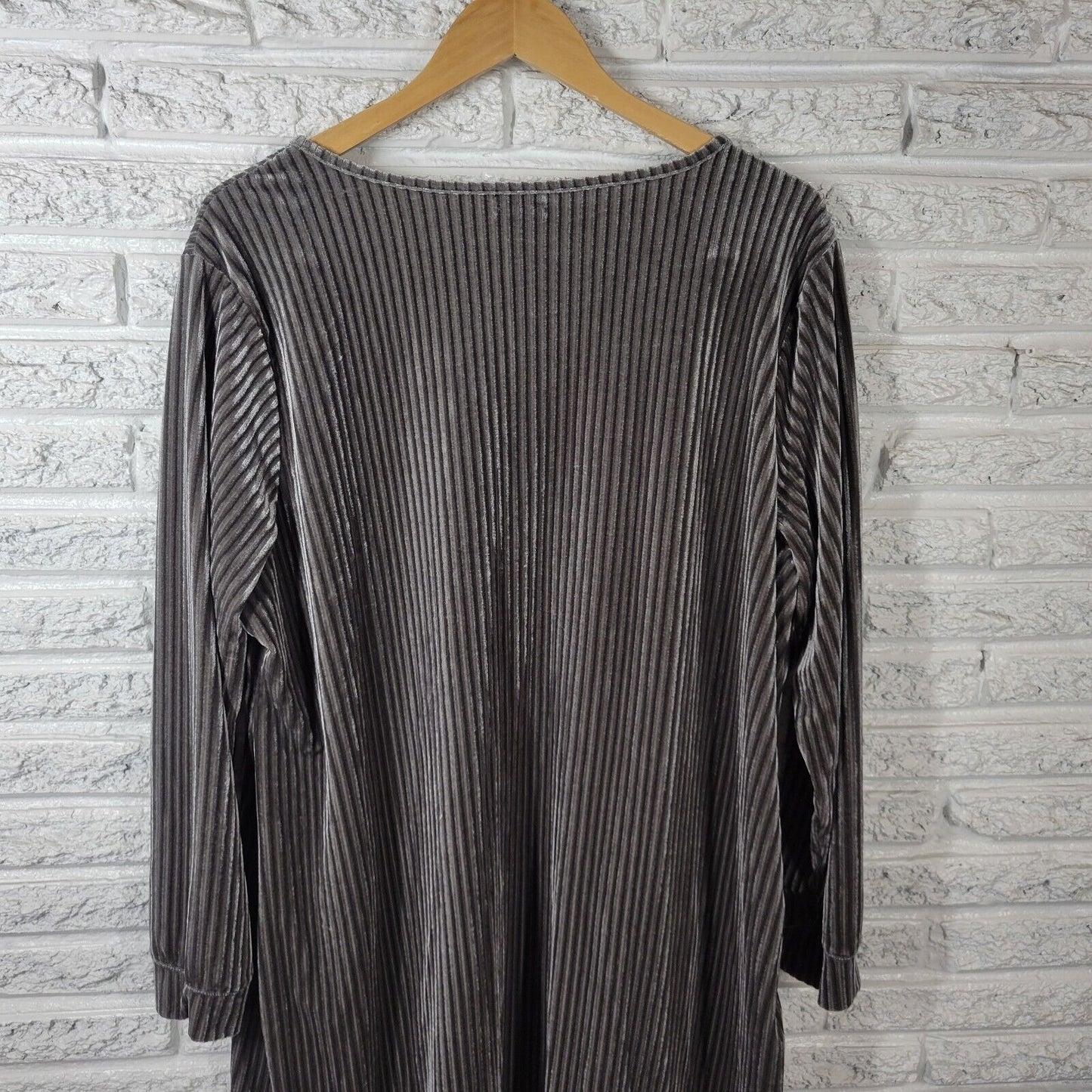 Tacera Womens Swim Coverup 2X Plus Robe Dress Gray Velour Soft Pockets Comfy