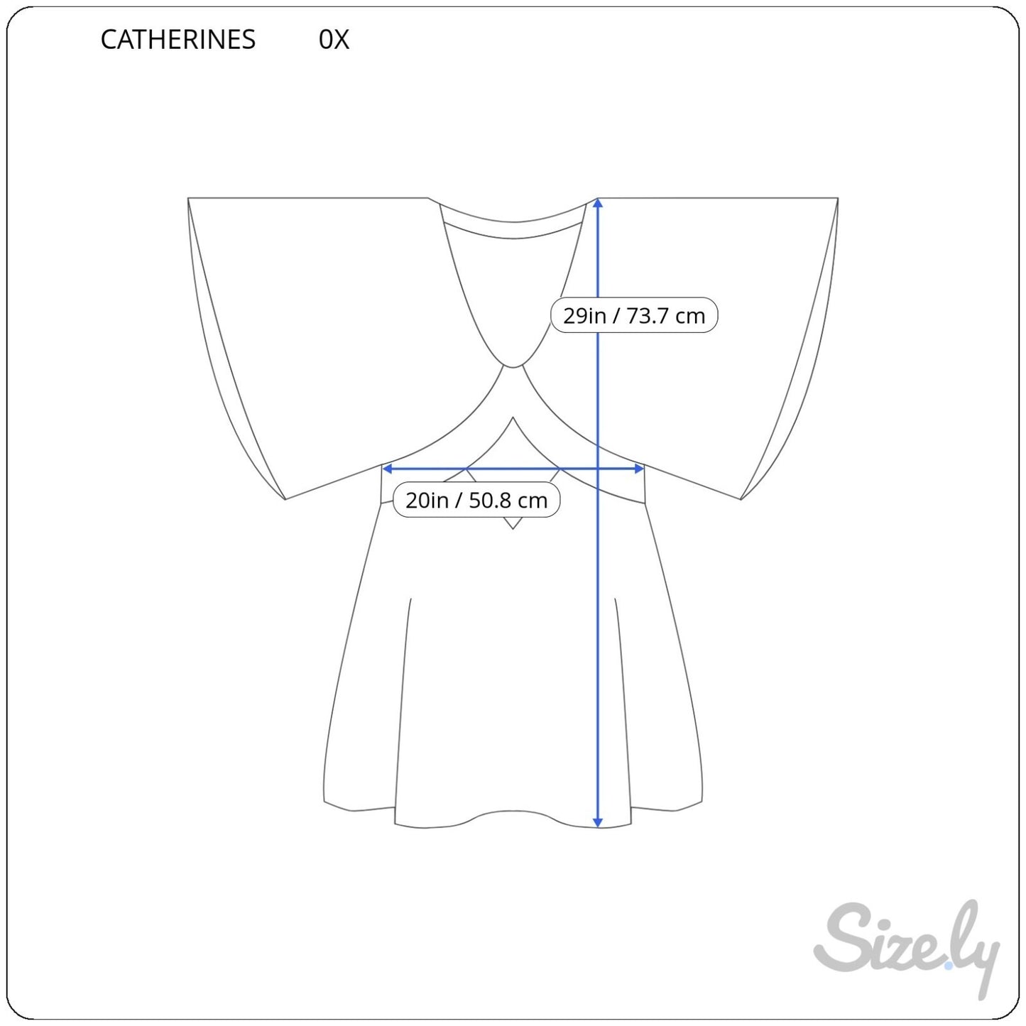 Catherines Womens Top 0X Plus Batwing Kimono Sleeve Blue Floral with Tank Top