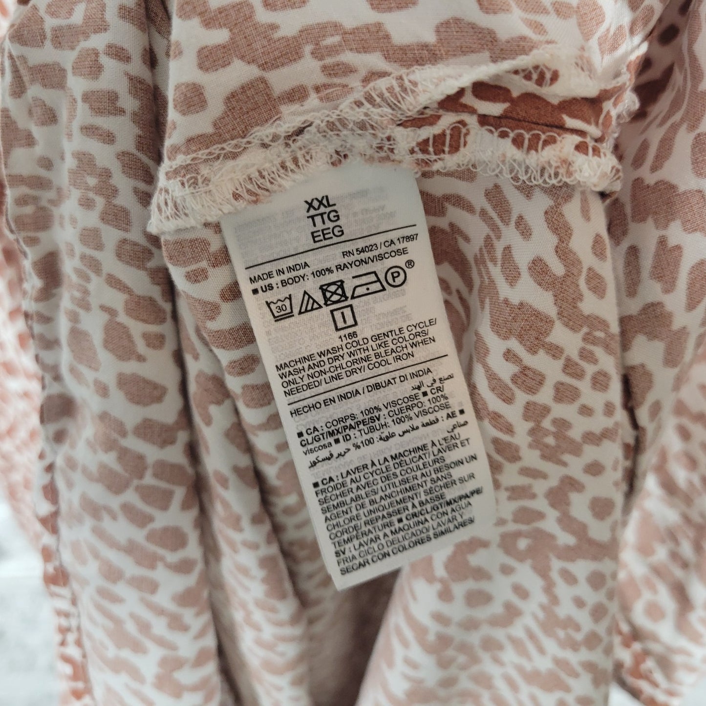 Old Navy Womens Dress XXL Plus Slip Midi Spaghetti Strap Brown Watercolor Casual