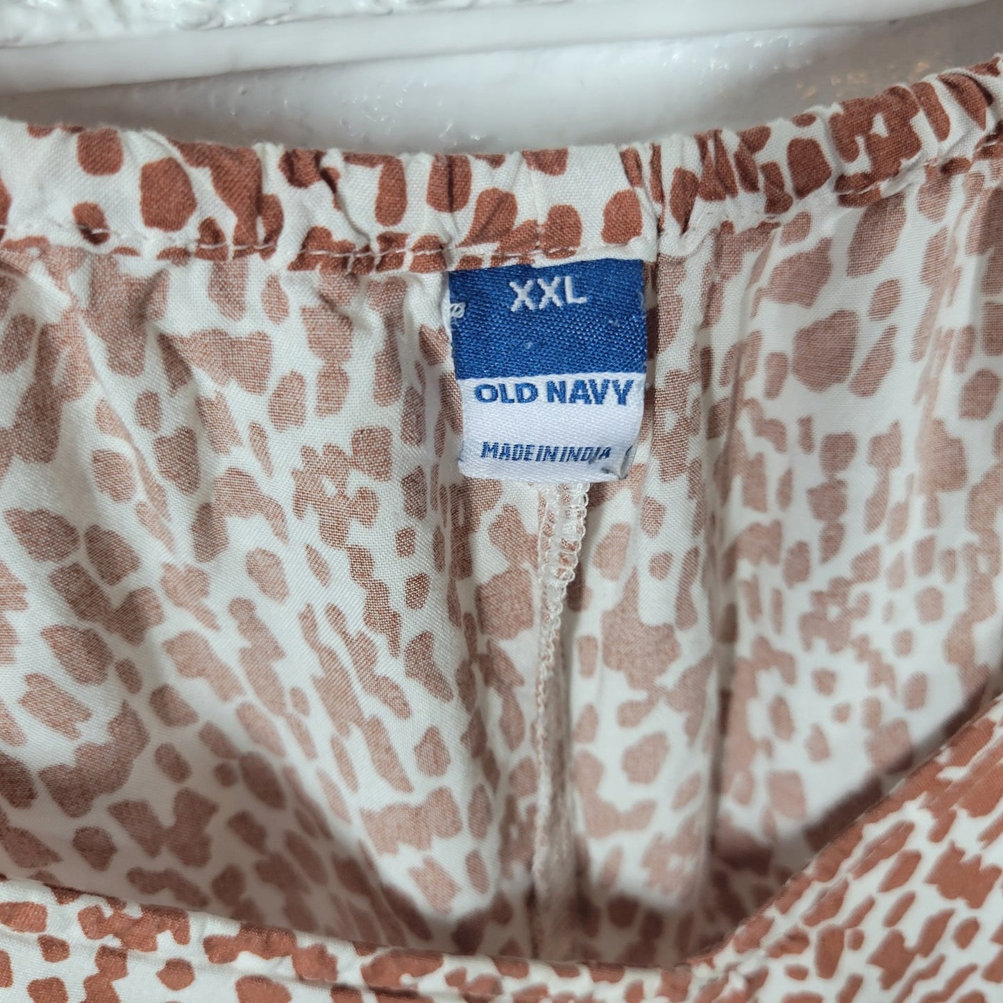 Old Navy Womens Dress XXL Plus Slip Midi Spaghetti Strap Brown Watercolor Casual