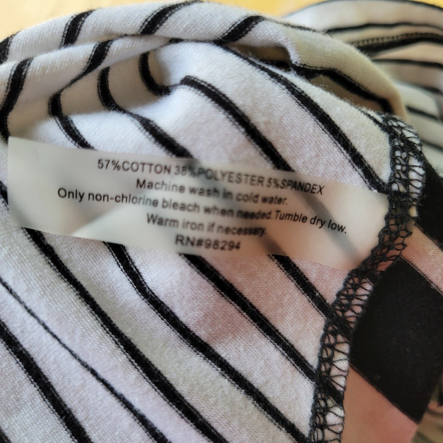 Onque Casual Womens Top XL Knit Long Sleeve Black Stripe Casual Cotton Blend