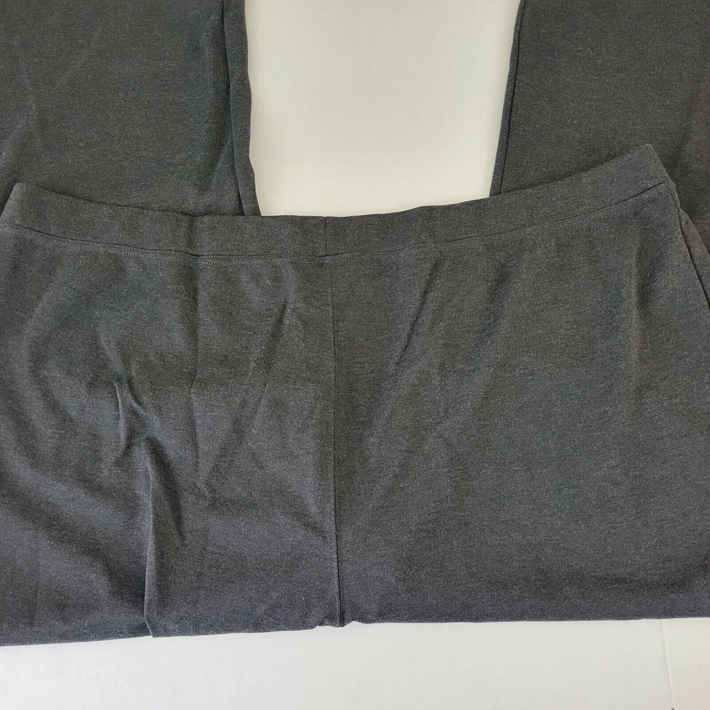 Woman Within Women Pants 34WP Plus Petite Pull On Straight Leg Muted Black Comfy