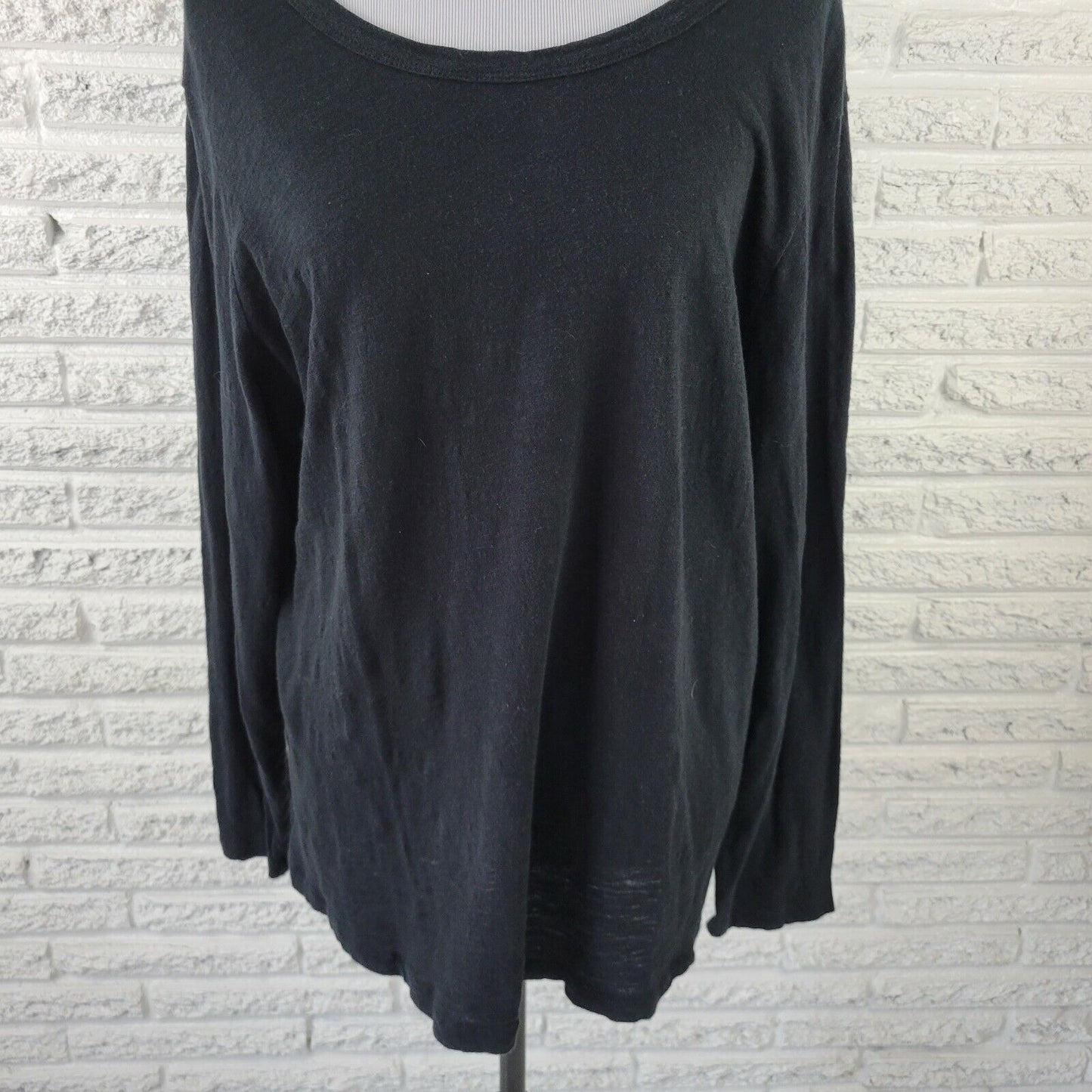 Dress Barn Womens Top 2X Plus Long Sleeve Cotton Stretchy Career Casual Black