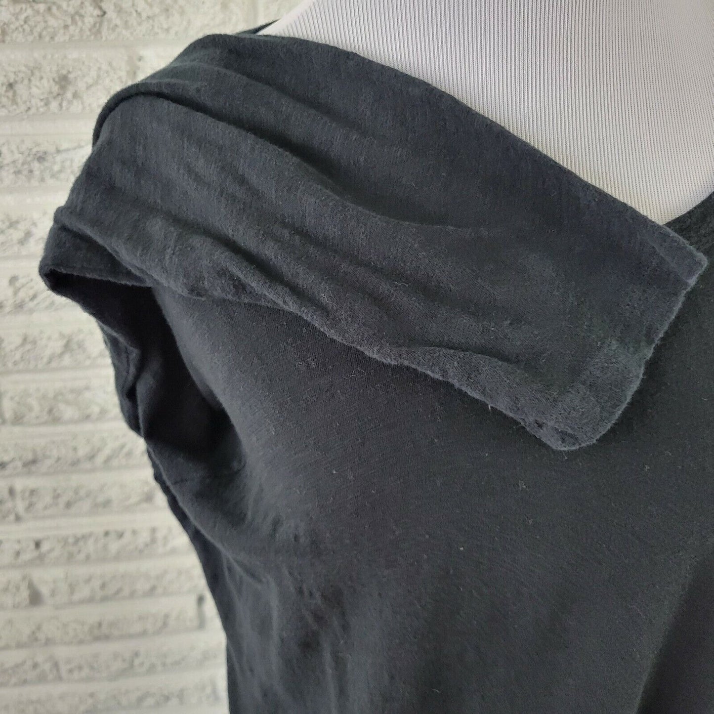 Dress Barn Womens Top 2X Plus Long Sleeve Cotton Stretchy Career Casual Black